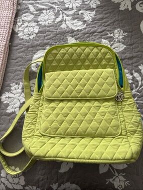 Vera Bradley Quilted Lime Green Women's Backpack - Stylish Everyday Bag NWOT